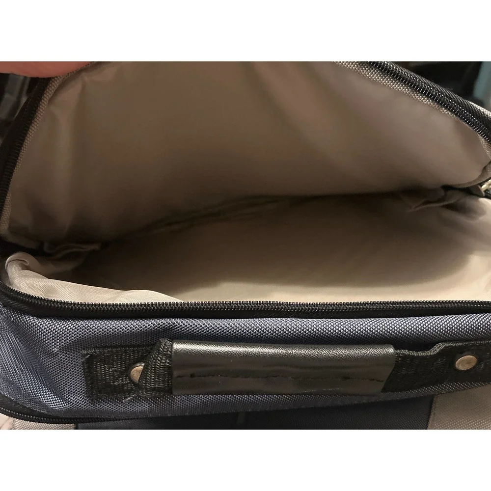 American Tourister Messenger Bag Blue Grey Nylon Laptop Case Shoulder Bag 15in